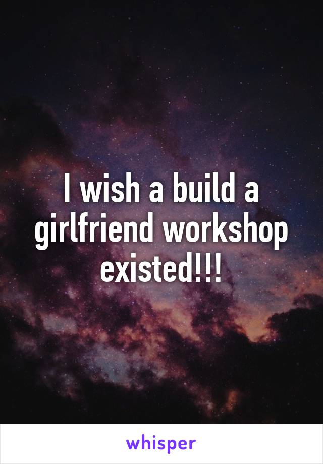 I wish a build a girlfriend workshop existed!!!