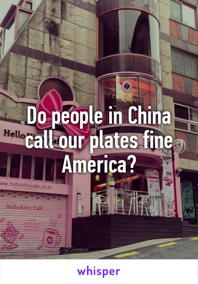 Do people in China call our plates fine America?