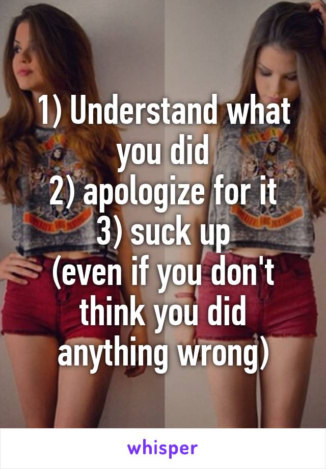 1) Understand what you did
2) apologize for it
3) suck up
(even if you don't think you did anything wrong)