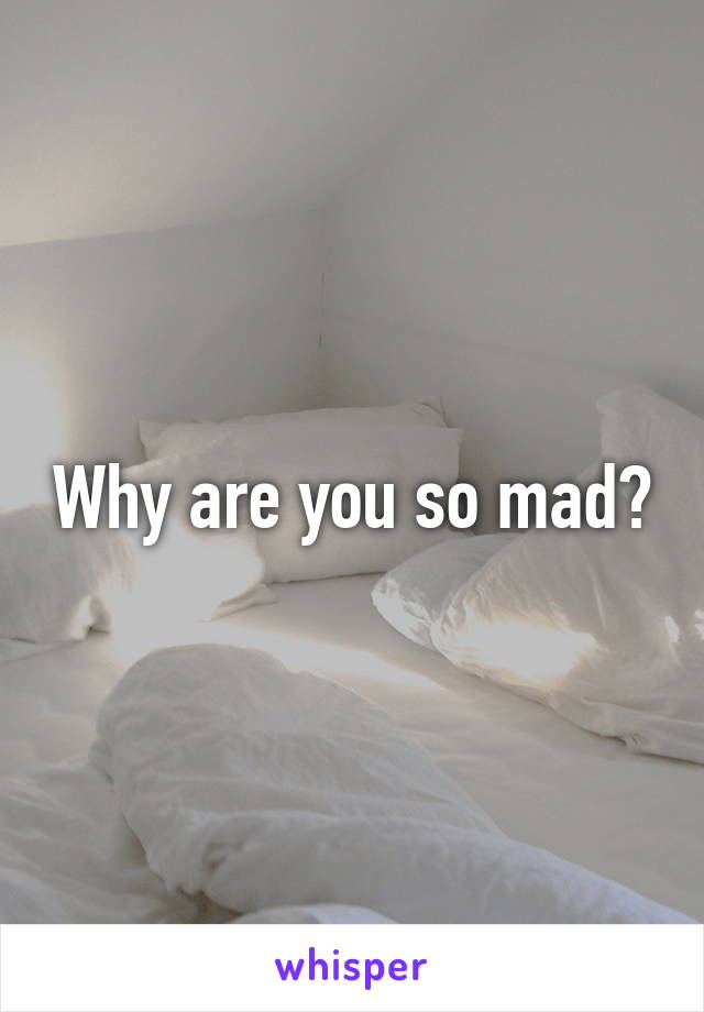 Why are you so mad?