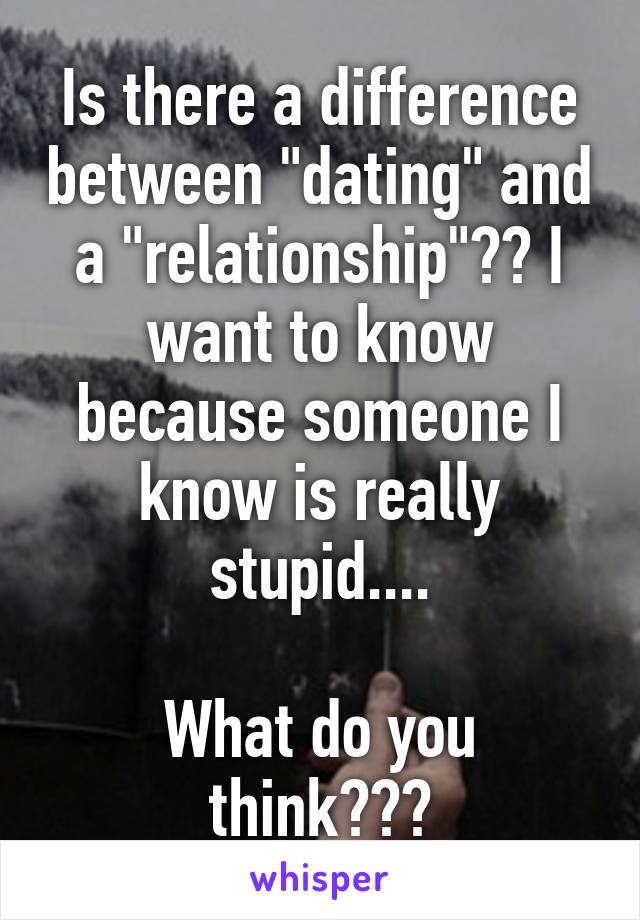 Is there a difference between "dating" and a "relationship"?? I want to know because someone I know is really stupid....

What do you think???