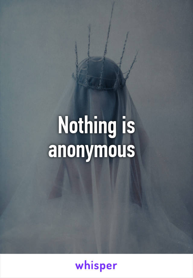 Nothing is anonymous  