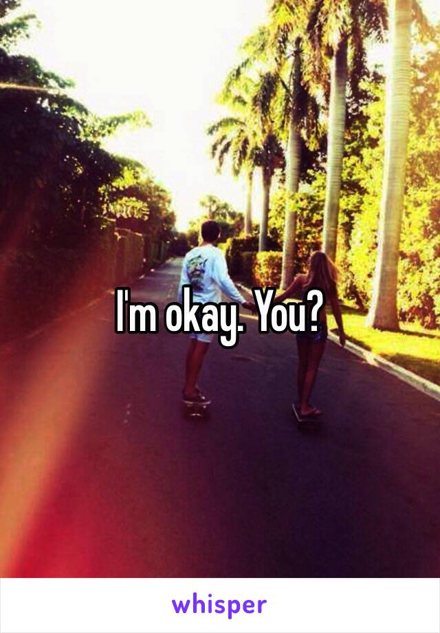 I'm okay. You?