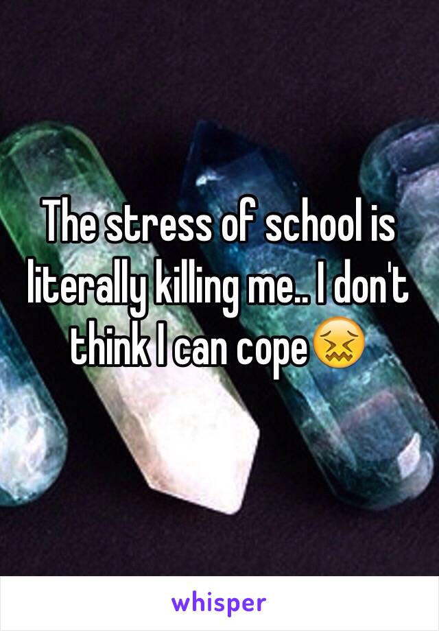 The stress of school is literally killing me.. I don't think I can cope😖