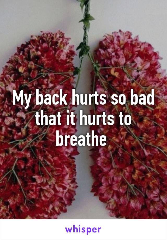 My back hurts so bad that it hurts to breathe 