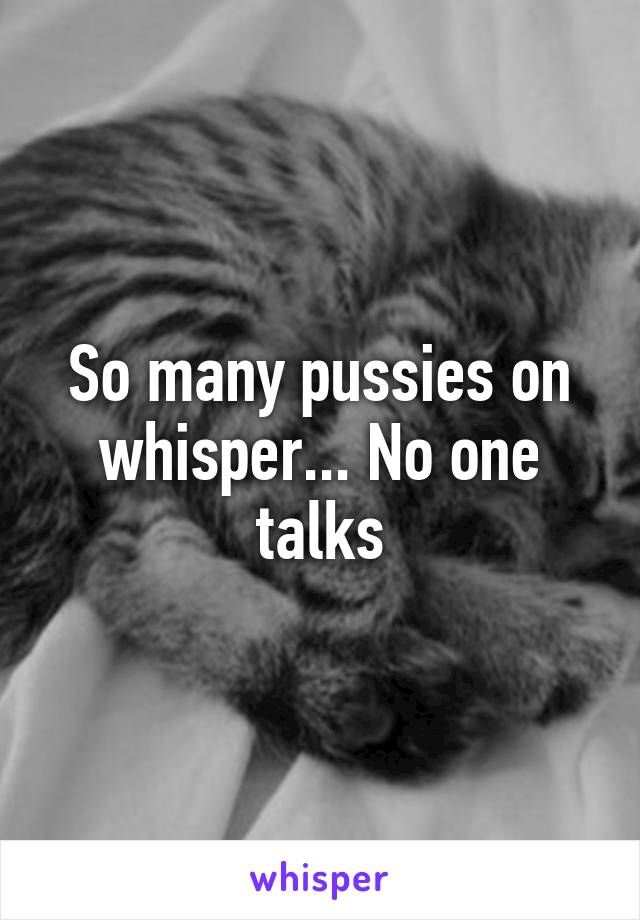 So many pussies on whisper... No one talks