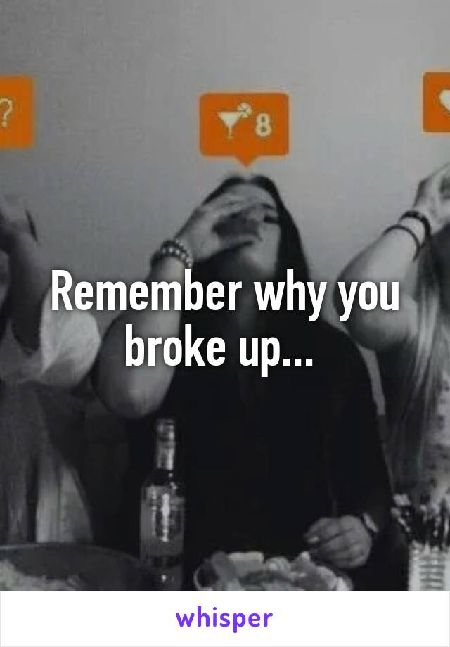 Remember why you broke up... 