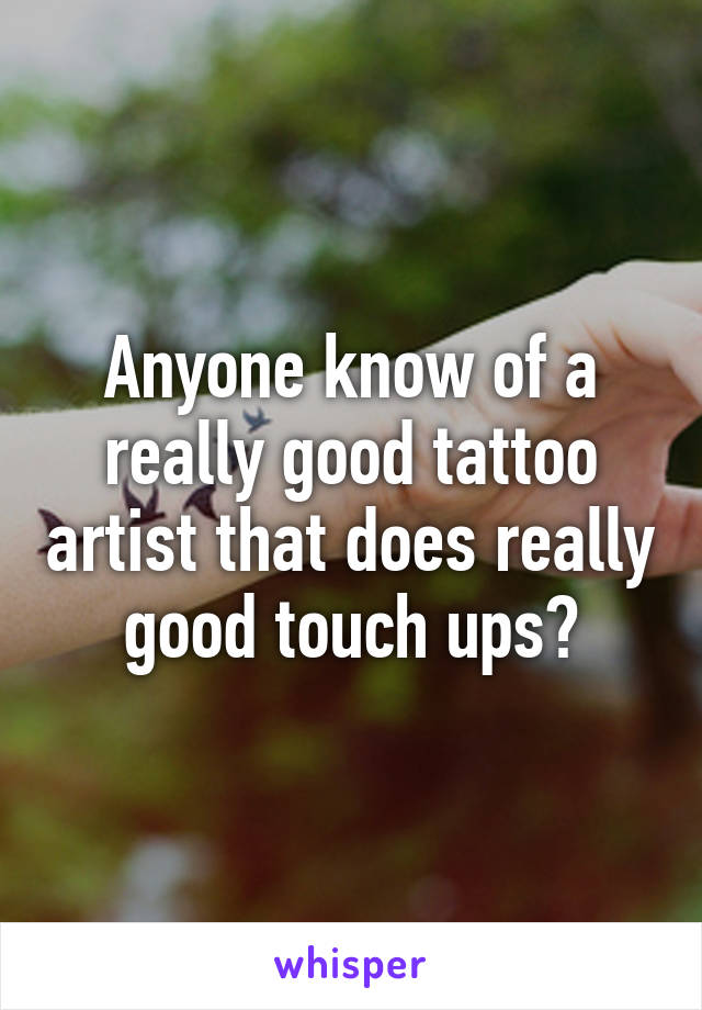 Anyone know of a really good tattoo artist that does really good touch ups?