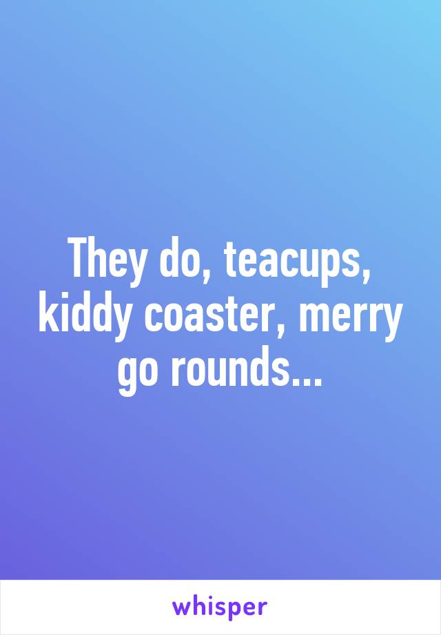 They do, teacups, kiddy coaster, merry go rounds...