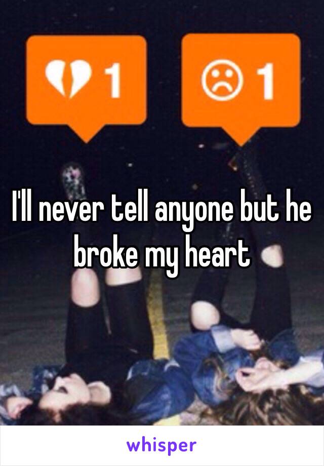 I'll never tell anyone but he broke my heart