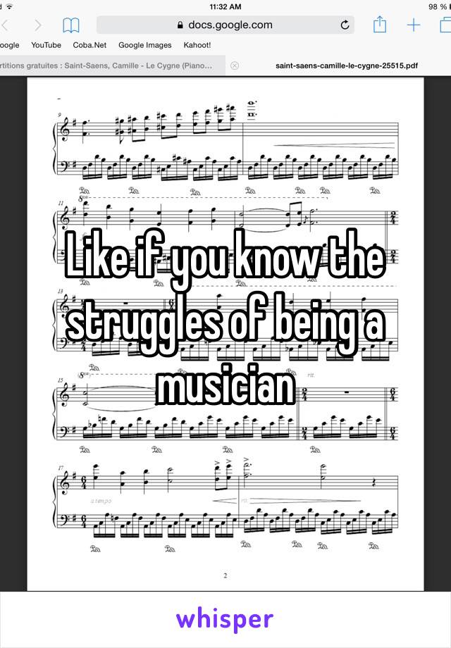 Like if you know the struggles of being a musician 