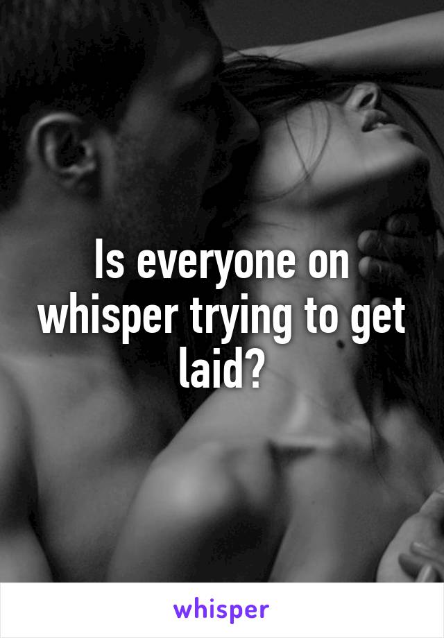 Is everyone on whisper trying to get laid?