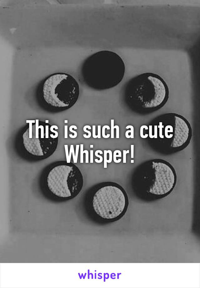 This is such a cute Whisper!