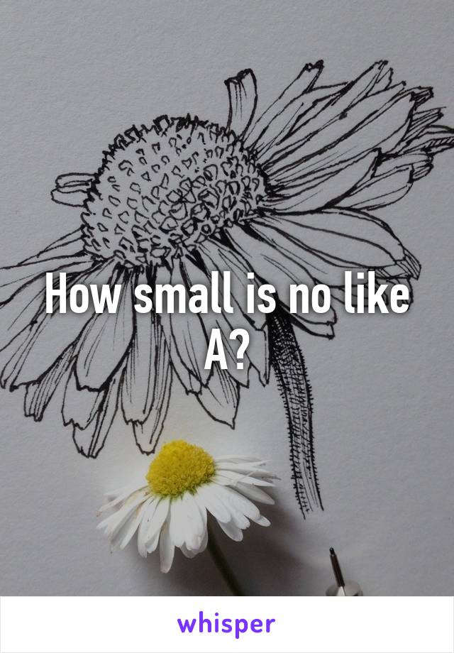 How small is no like A?