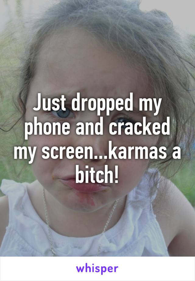 Just dropped my phone and cracked my screen...karmas a bitch!