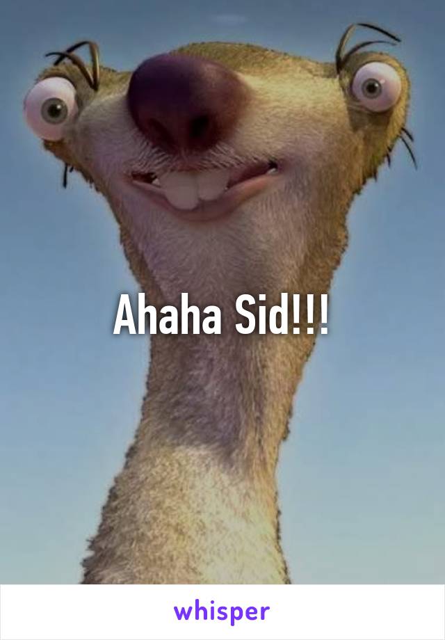 Ahaha Sid!!!