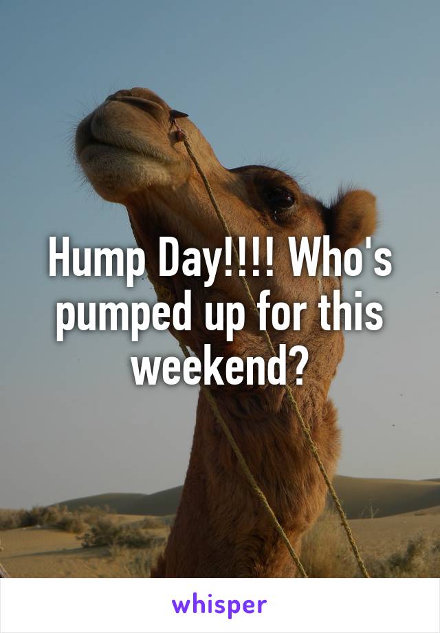 Hump Day!!!! Who's pumped up for this weekend?