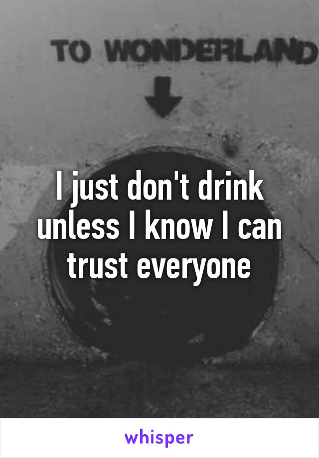 I just don't drink unless I know I can trust everyone