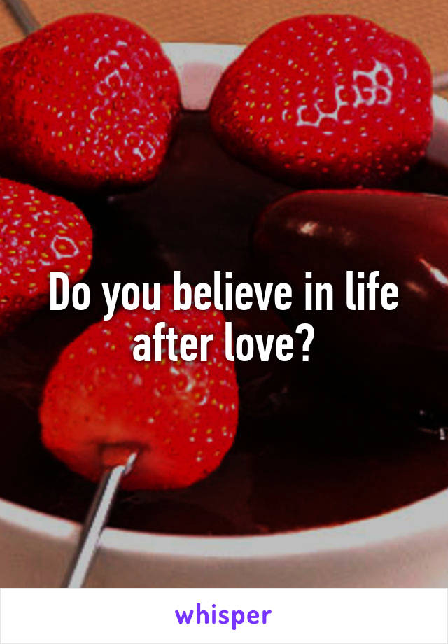 Do you believe in life after love?