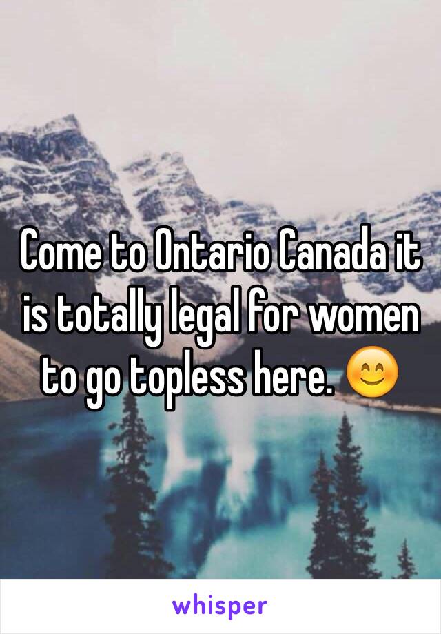Come to Ontario Canada it is totally legal for women to go topless here. 😊