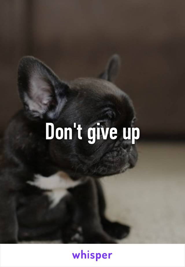 Don't give up