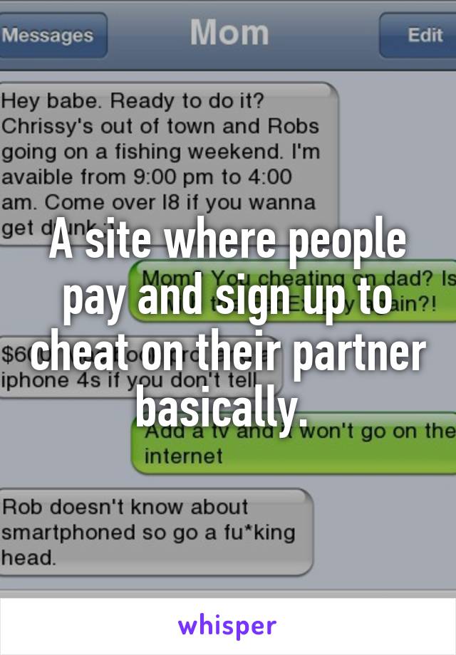 A site where people pay and sign up to cheat on their partner basically. 