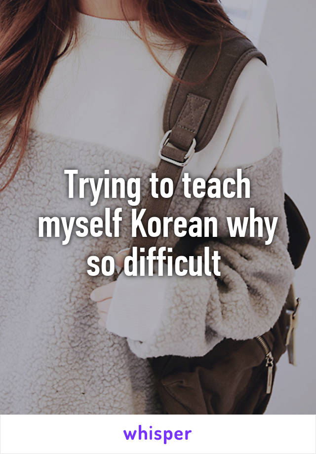 Trying to teach myself Korean why so difficult 