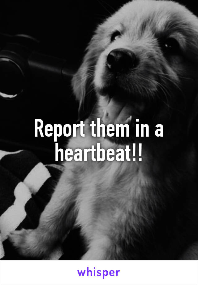 Report them in a heartbeat!!