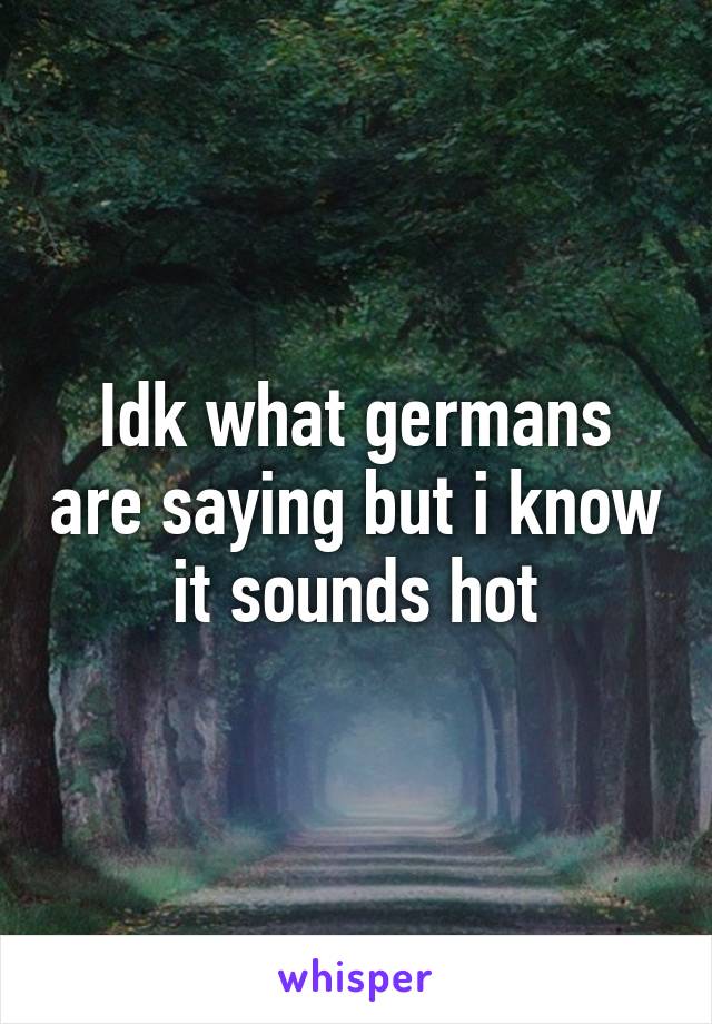 Idk what germans are saying but i know it sounds hot