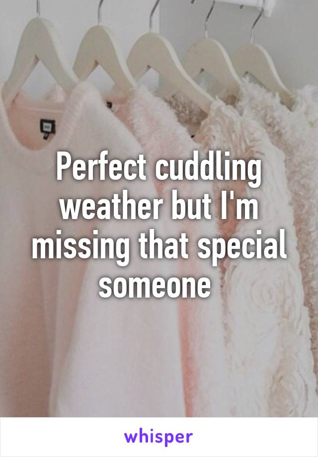 Perfect cuddling weather but I'm missing that special someone 