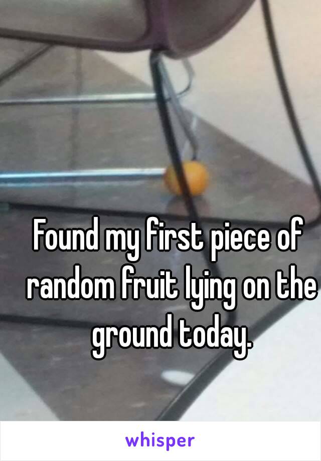 Found my first piece of random fruit lying on the ground today.