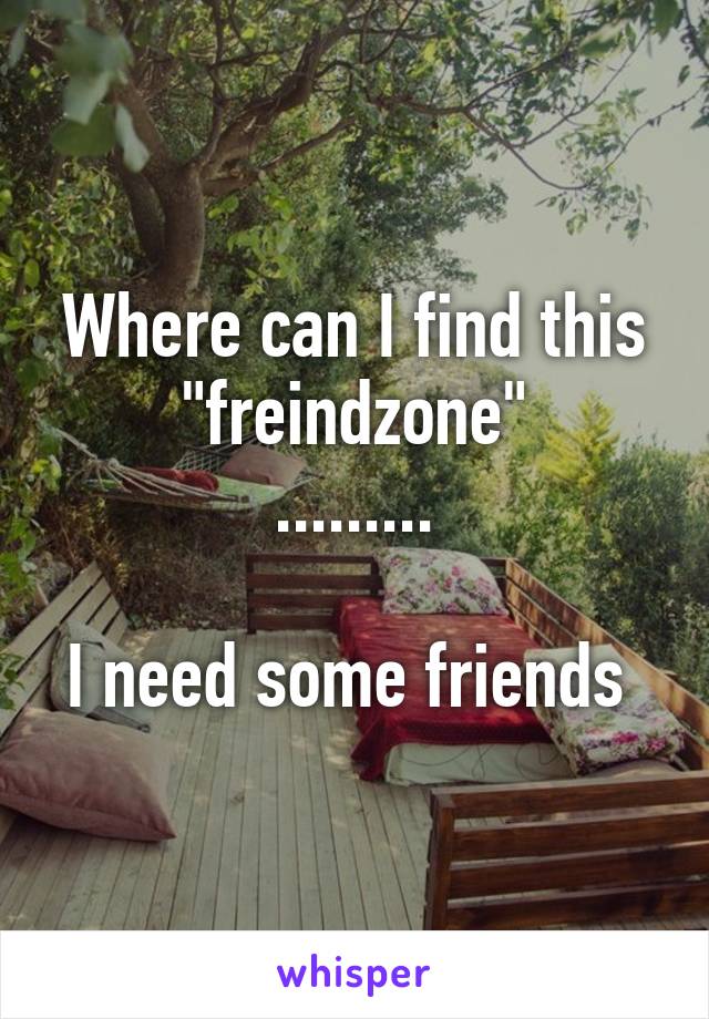 Where can I find this "freindzone"
 ......... 

I need some friends 