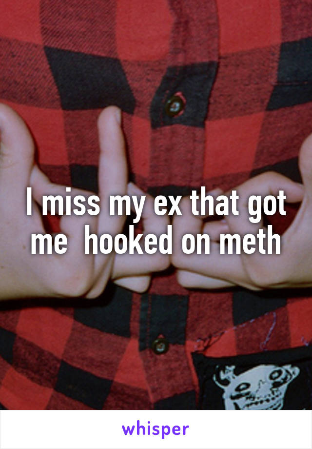 I miss my ex that got me  hooked on meth