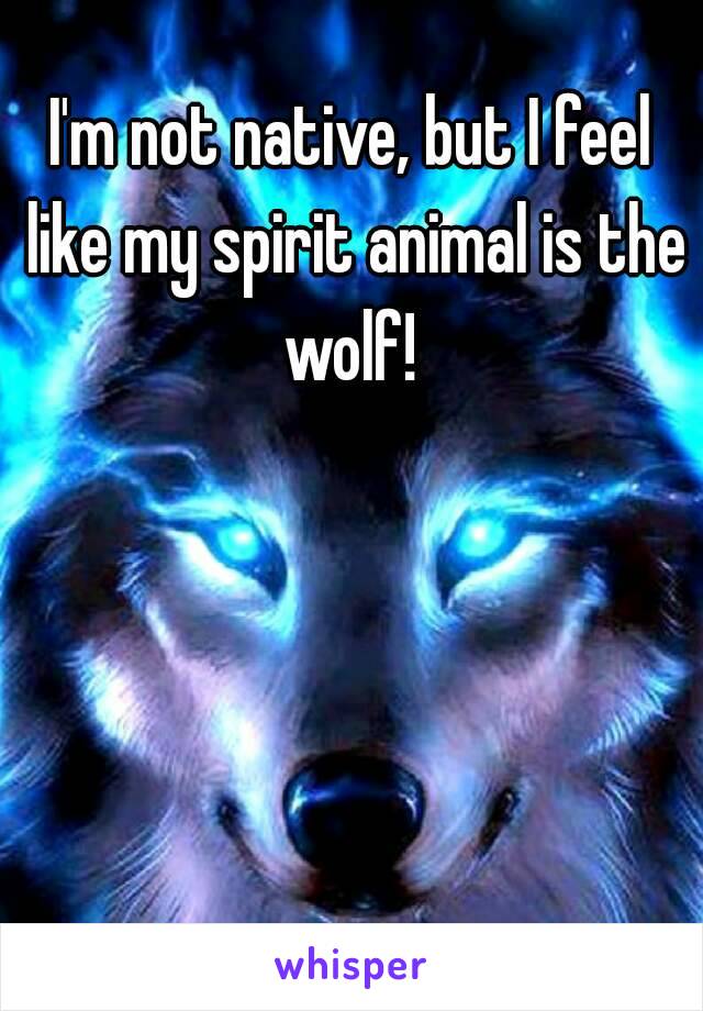 I'm not native, but I feel like my spirit animal is the wolf! 