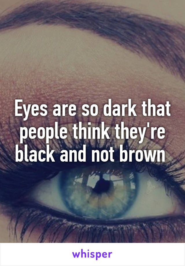 Eyes are so dark that people think they're black and not brown 