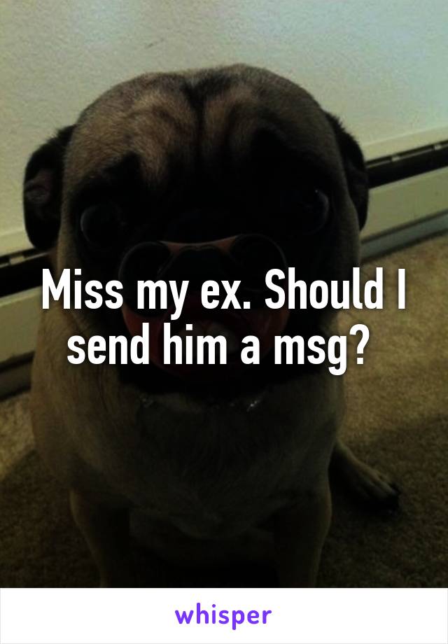 Miss my ex. Should I send him a msg? 