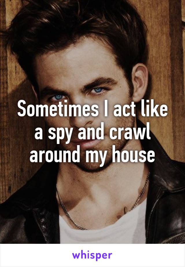 Sometimes I act like a spy and crawl around my house