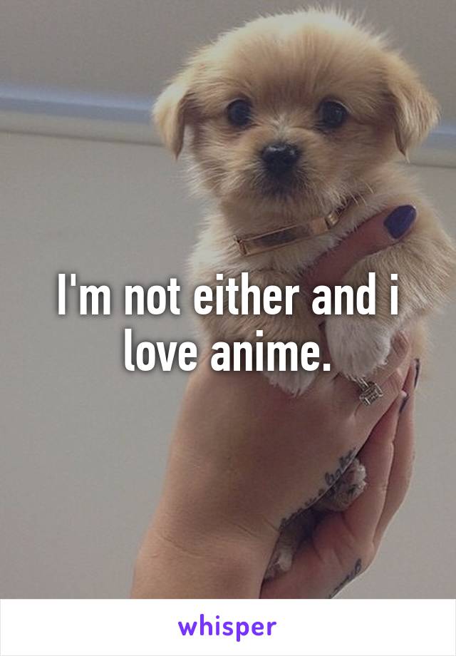 I'm not either and i love anime.