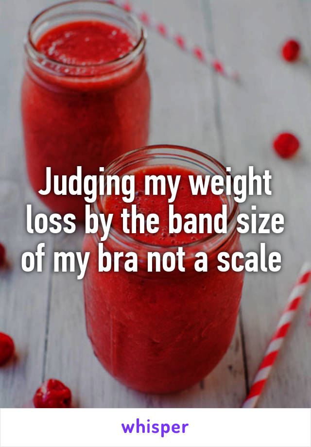 Judging my weight loss by the band size of my bra not a scale 