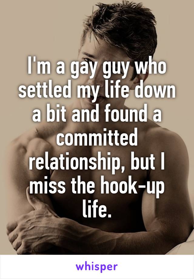 I'm a gay guy who settled my life down a bit and found a committed relationship, but I miss the hook-up life.