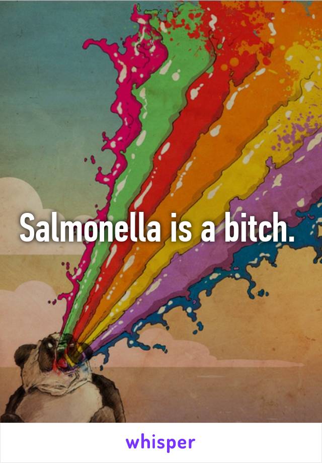 Salmonella is a bitch. 