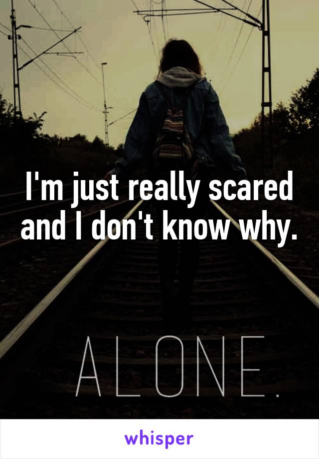 I'm just really scared and I don't know why. 