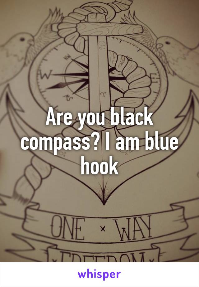 Are you black compass? I am blue hook