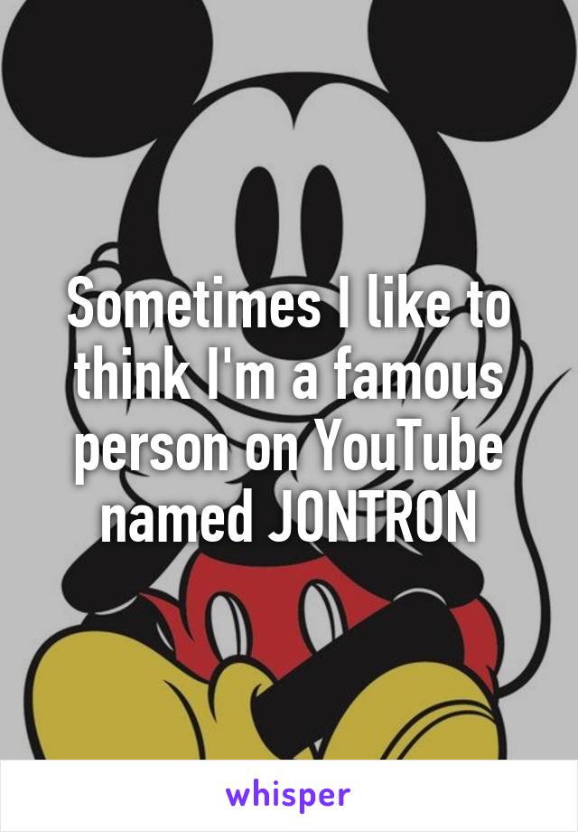 Sometimes I like to think I'm a famous person on YouTube named JONTRON