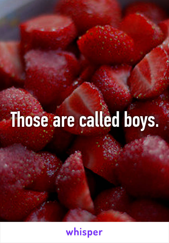 Those are called boys.