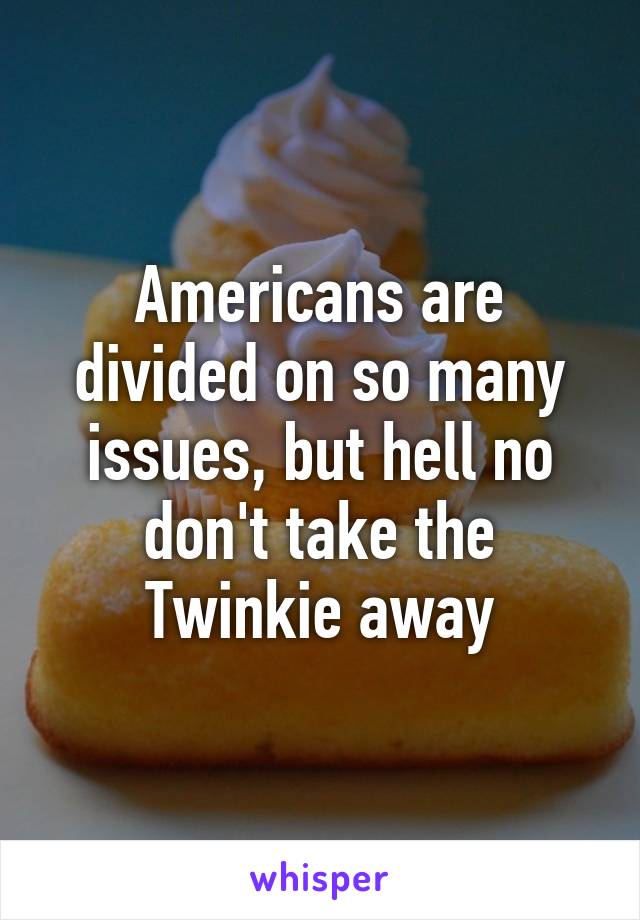 Americans are divided on so many issues, but hell no don't take the Twinkie away