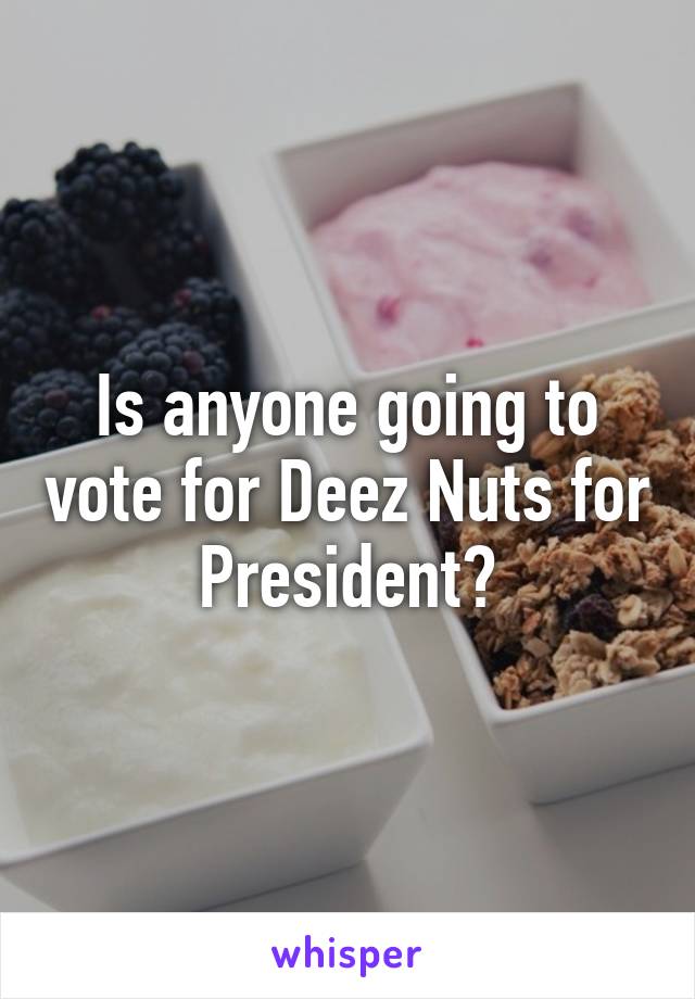 Is anyone going to vote for Deez Nuts for President?