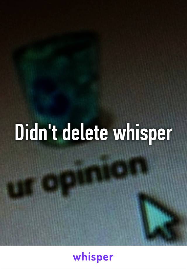 Didn't delete whisper