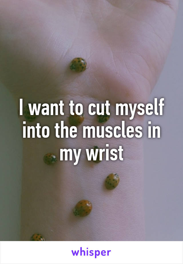 I want to cut myself into the muscles in my wrist