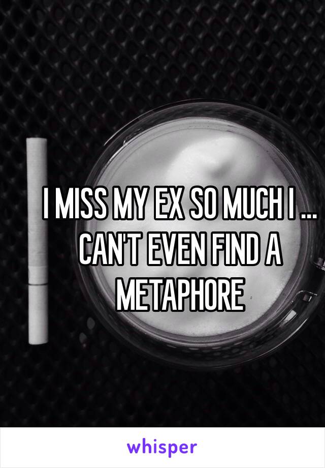 I MISS MY EX SO MUCH I ... CAN'T EVEN FIND A METAPHORE